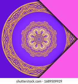 Vintage cards with Floral mandala pattern. Vector template. 