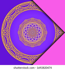 Vintage cards with Floral mandala pattern. Vector template. 
