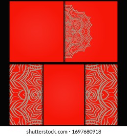 Vintage Cards With Floral Mandala Pattern. Vector Template.