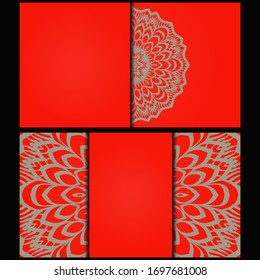 Vintage Cards With Floral Mandala Pattern. Vector Template.