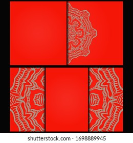 Vintage Cards With Floral Mandala Pattern. Vector Template.