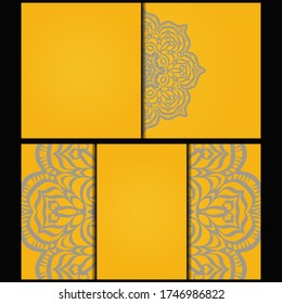 Vintage Cards With Floral Mandala Pattern. Vector Template.