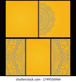 Vintage Cards With Floral Mandala Pattern. Vector Template.