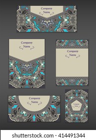 Vintage cards with Floral mandala pattern and ornaments. Vector Flyer oriental design Layout template. Islam, Arabic, Indian, ottoman motifs. 