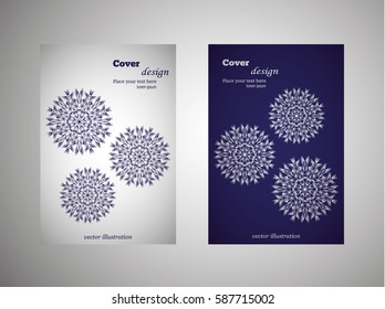 Vintage cards with Floral mandala pattern and ornaments. Vector Flyer oriental design Layout template. Islam, Arabic, Indian, Mexican ottoman motifs.