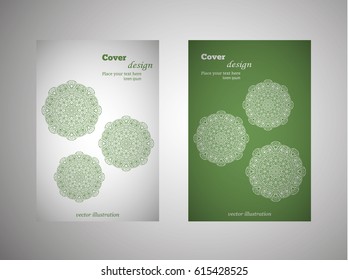 Vintage cards with Floral mandala pattern and ornaments. Vector Flyer oriental design Layout template. Islam, Arabic, Indian, Mexican ottoman motifs.