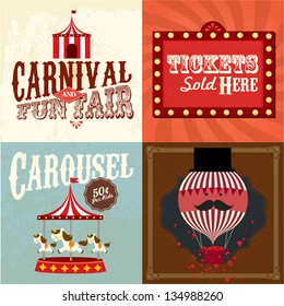 Vintage Carnival/fun Fair Template Vector/illustration