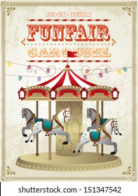 vintage carousel template vector/illustration