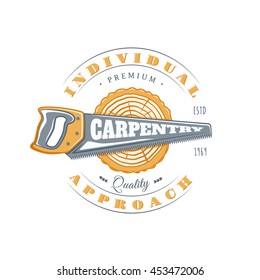 Vintage carpentry logo. Design elements. Vector illustration
