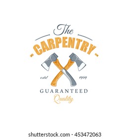 Vintage carpentry logo. Design elements. Vector illustration
