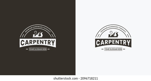vintage carpentry logo design for wood worker industry