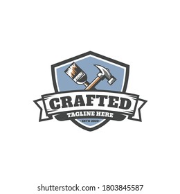 vintage carpentry logo, tools icon