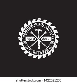 a vintage carpentry and mechanic labels, emblems and logo