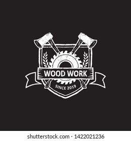 a vintage carpentry and mechanic labels, emblems and logo