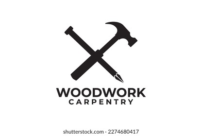 vintage carpentry and mechanic labels, emblems logo