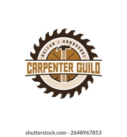 vintage carpentry woodwork logo vector icon symbol.