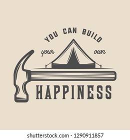 Vintage carpentry, woodwork and mechanic label, badge, emblem and logo. Vector illustration. Monochrome Graphic Art. - Vector
