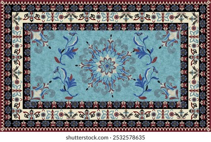 Vintage Carpet pattern.Persian colored carpet.Ikat ethnic style moroccan rug and carpet.Rich ornament for fabric design,handmade,interior decoration,rug,tapis,yoga mat,textiles.Multicolored background