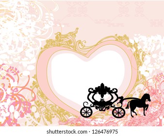  Vintage carriage design - floral  background
