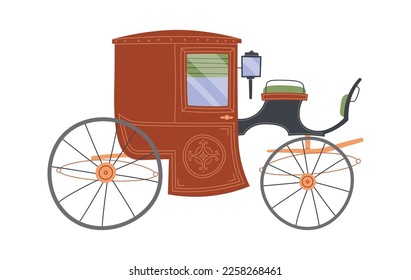 Vintage carriage for movement flat icon Ancient transport. Vector illustration