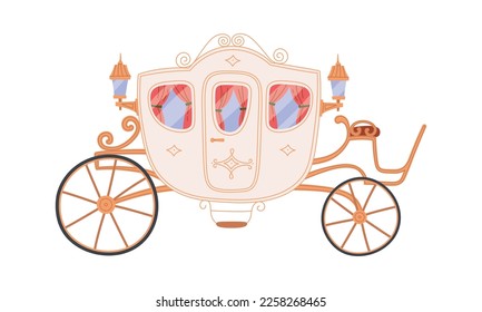 Vintage carriage for movement flat icon Ancient transport. Vector illustration