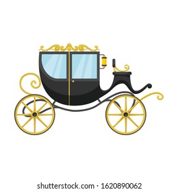 Vintage carriage vector icon.Cartoon vector icon vintage carriage isolated on white background .