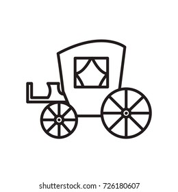 vintage carriage,antique transport vector line icon, sign, illustration on background, editable strokes