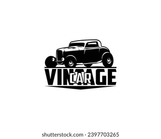 vintage cars. isolated side view with amazing style. best for logo, badge, emblem, icon, sticker design.