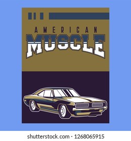 Vintage cars old worn sign. Classic cars retro poster