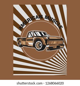Vintage cars old worn sign. Classic cars retro poster