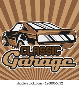 Vintage Cars Old Worn Sign Classic Stock Vector (Royalty Free ...