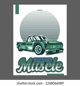 Vintage cars old worn sign. Classic cars retro poster