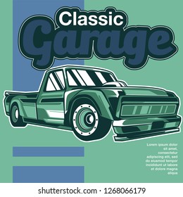 Vintage cars old worn sign. Classic cars retro poster