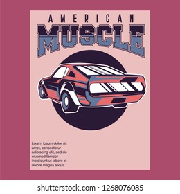 Vintage cars old worn sign. Classic cars retro poster