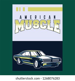 Vintage cars old worn sign. Classic cars retro poster