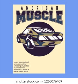 Vintage cars old worn sign. Classic cars retro poster
