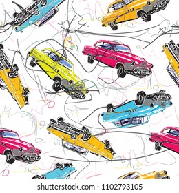 vintage cars pattern