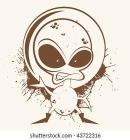 vintage cartoon alien