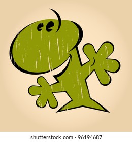 vintage cartoon alien
