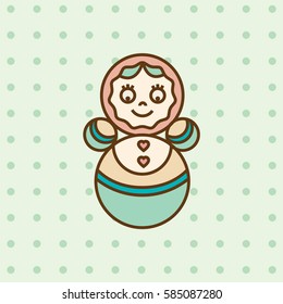 Vintage cartoon icon. Vintage design element for textile or web.
