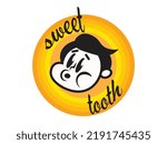 Vintage cartoon mascot of a whistling boy, sweet tooth, 1940's style vector illustration, fast food, bakery logo