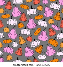 Vintage cartoon seamless pattern with pumpkin pattern for decoration design.
