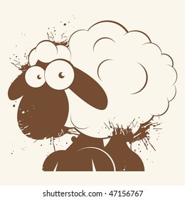 caricatura vintage oveja