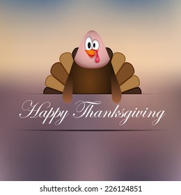 Vintage cartoon of turkey bird for Happy Thanksgiving celebration, can be use as flyer, poster or banner