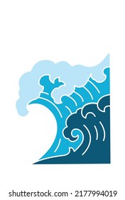 Vintage Cartoon waves. Vector illustration