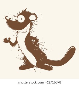 comadreja de caricatura vintage