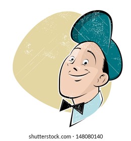 vintage cartoon worker