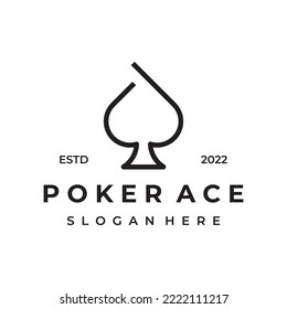 Vintage casino poker ace logo, diamonds, hearts and spades. Poker club logo, tournament, gambling game, symbol 777.