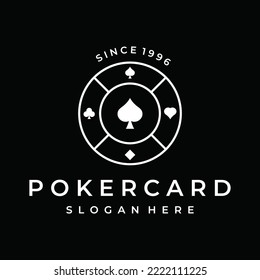 Vintage Casino Poker Ace Logo, Diamonds, Hearts And Spades. Poker Club Logo, Tournament, Gambling Game, Symbol 777.