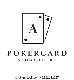 Vintage Casino Poker Ace Logo, Diamonds, Hearts And Spades. Poker Club Logo, Tournament, Gambling Game, Symbol 777.